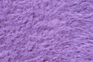 pantone color 2022 very peri. light lavender long fiber soft fur. purple fur for background or textu
