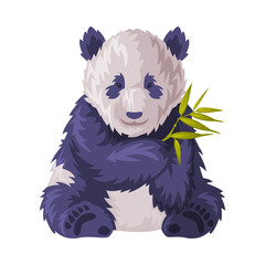 Sticker - Sitting Panda Bear as Traditional Cultural Chinese Symbol Vector Illustration