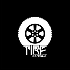 Canvas Print -  Tire service icon isolated on dark background