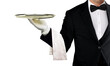 © razihusin - Waiter holding empty silver tray