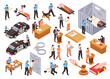 © Macrovector - Police Law Prison Isometric Set
