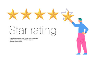 Bunner with man giving five star rating