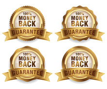 Money Back Guarantee Promotion Business Gold Labels Collection