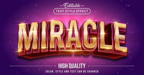 Leinwandbilder - Editable text style effect - Miracle text style theme.