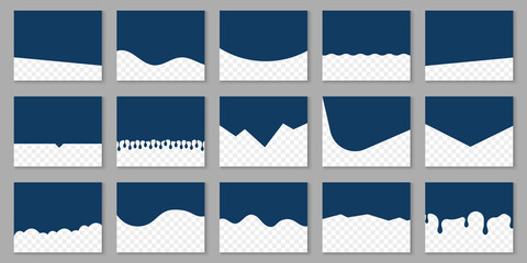 set of template dividers shapes for website. curve lines, drops, wave collection of design element f