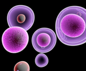 Wall Mural - artificial cell capable of ingesting, processing and eliminating organic materials. 3d illustration