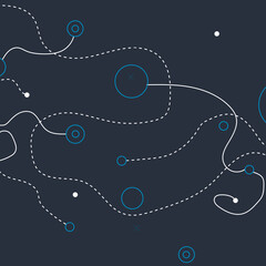 Fototapete - Abstract simple pattern made with circles and dotted lines. Modern minimalist circles vector concept
