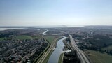 Fototapeta Miasto - vue aérienne de Montpellier, Lattes et Mauguio dans le sud de la France en Occitanie