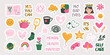 © lanastace - Mental health, mind therapy, self care and love, compassion and positive thinking concept collection of hand drawn flat stickers vector illustration.