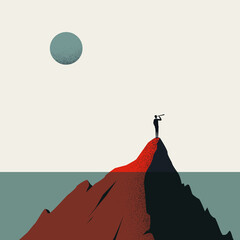Business vision and future vector concept. Symbol of visionary, leadership, success. Minimal illustration