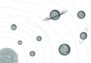 Wall Mural - model of solar system, vector illustration