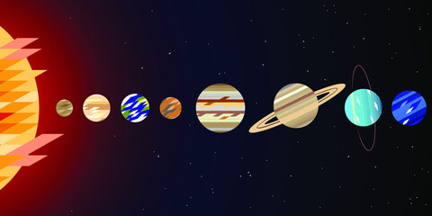 Wall Mural - model of solar system, vector illustration