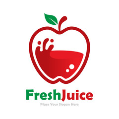 Wall Mural - Apple liquid fresh vector design logo. Suitable for business, health, food, web and design