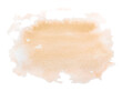 Hand painted watercolor liquid stain isolated on white. Beige.