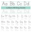 Letter Writing Guide. Tracing letters. Uppercase and lowercase letter Engish alphabet