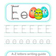 © Nataliia - Letter Writing Guide. Worksheet Tracing letters E. Uppercase and lowercase letter English alphabet