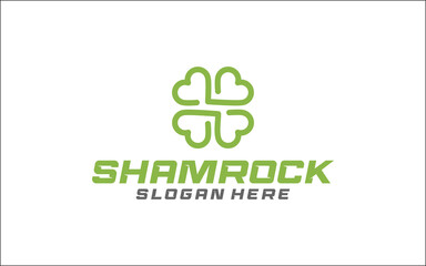 Wall Mural - Illustration graphic vector of shamrock four leaf or green clover logo design template