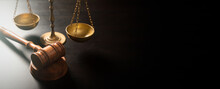 Judge's Gavel And Scale. Law And Justice System