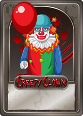 Canvas Print - Creepy clown character game card template