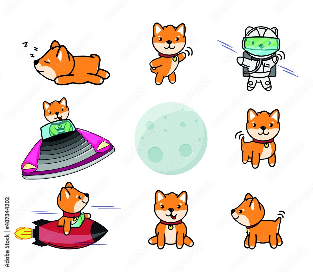 Vector de Stock Doge kids mascot, shiba, doge meme character card, for ...