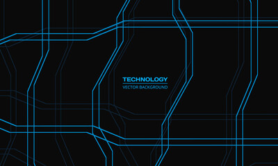 Wall Mural - Abstract sci-fi digital technology background concept with blue lines pattern. Vector illustration
