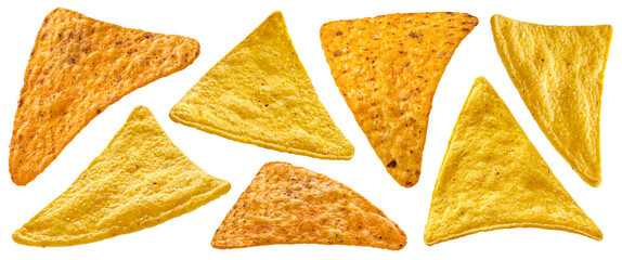 Poster - Hot nachos isolated on white background 