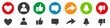 Set of social media icons. Like, comment, heart, repost, share, subscribe. Collection of simple social media icons and icons with circle.