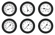 Dial pressure gauges. Flat icons. Vector illustration