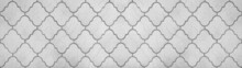 White Traditional Motif Tiles Wallpaper Floor Wall Texture Background Banner Panorama- Seamless Old Vintage Retro Concrete Stone Cement Tile With Cracked Rhombus Diamond Pattern