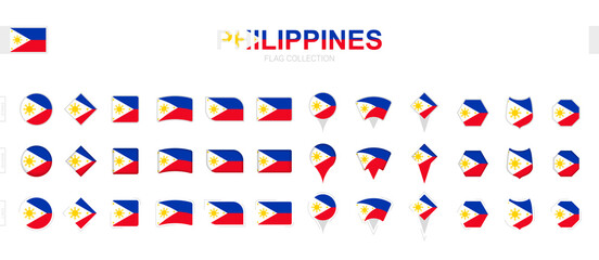 Wall Mural - Large collection of Philippines flags of various shapes and effects.