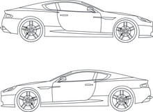 Black And White Car Aston Vector Car