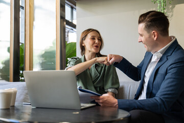 Businessman hand shake for teamwork of business merger and acquisition,successful negotiate,handshake,two businesspeople shake hand with partner to celebration partnership and business deal concept.