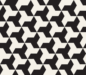 Wall Mural - Vector seamless pattern. Repeating abstract geometric elements. Stylish monochrome background design.