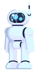 service robot semi flat rgb color vector illustration. ai technology design and construction. perfor