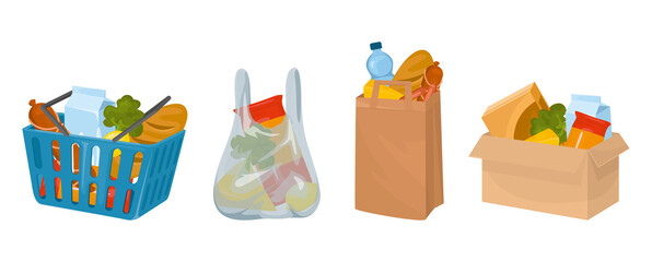 Wall Mural - Food Carrying Items Set