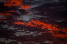 Red-pink Clouds. Clouds At Sunset.