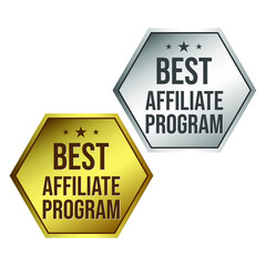 Best affiliate program marketing business icon label badge design vector