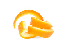 Orange Skin Spiral Isolated On White Background