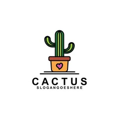 Wall Mural - Cactus Logo Template Design Vector, Emblem, Design Concept, Creative Symbol, Icon