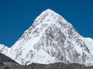 Wall Mural - view to triangle peak pumori higher 6000m in nepal