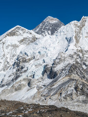 Wall Mural - view to glacier khumbu under mount everest in summer day in nepal