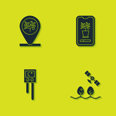 set location and tree, smart farm with drone, temperature humidity sensor and control farming system