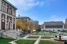 Large University Campus With Romanesque Style Buildings, Columbia University In New York