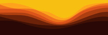 Orange Wave Illustration Vector Design For Wallpaper, Backdrop, Background, Web Banner, And Design Template