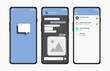 chat app ui template design for phone, messenger application prototype