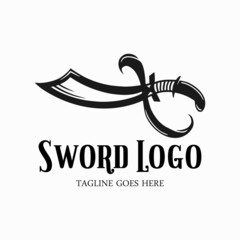 Wall Mural - Sword logo, antique sword vector, sword illustration