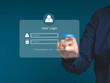 © meeboonstudio - The login page to the computer network system on the virtual screen