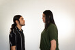 © Antonio Tanaka - portrait of a serious couple on a white background