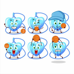 Sticker - Talented crystal heart necklace cartoon character as a basketball athlete