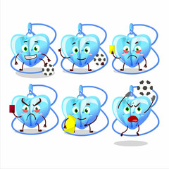 Poster - Crystal heart necklace cartoon character working as a Football referee